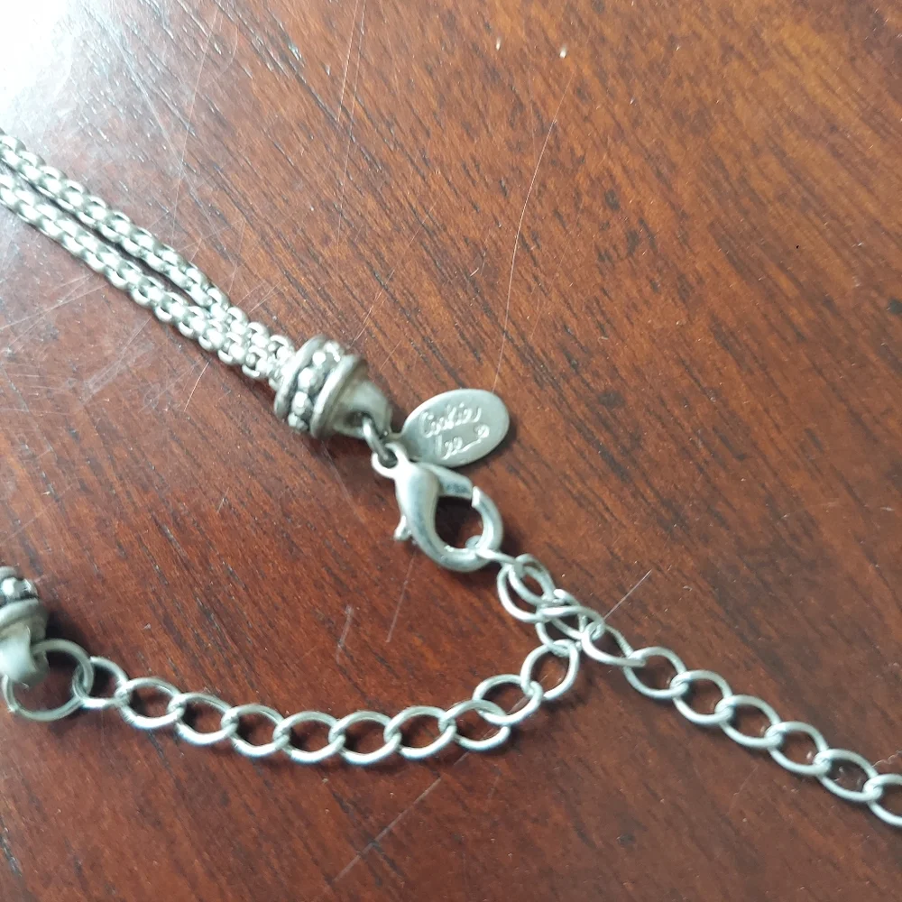 Vintage Cookie Lee Faux Diamond Necklace Silvertone - Picture 6 of 14